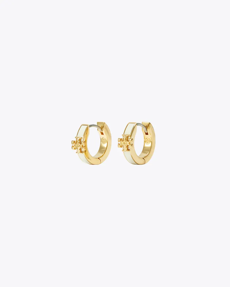 Tory Burch Icon Huggie Ohrring mit Emaille Tory