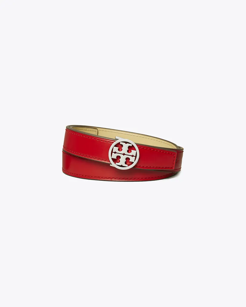 Tory Burch Damen Glatter Miller Wendegürtel, 2,5 cm Red