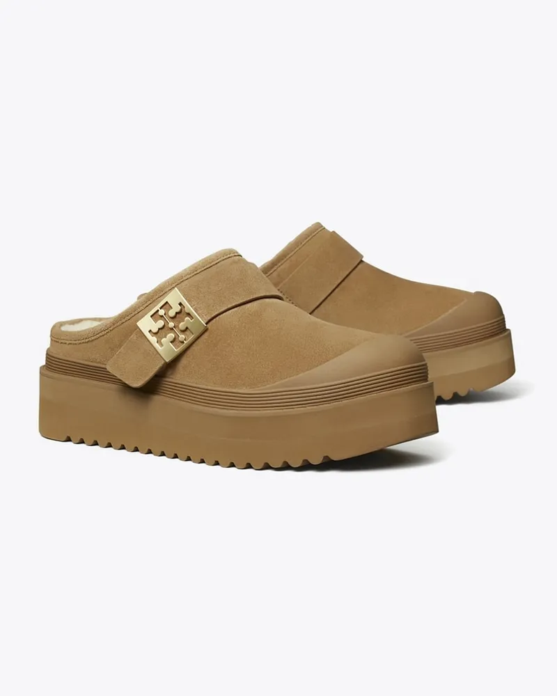 Tory Burch Damen Mellow Plateau-Pantolette Chestnut