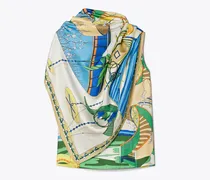 Damen Printed Silk Cape Top