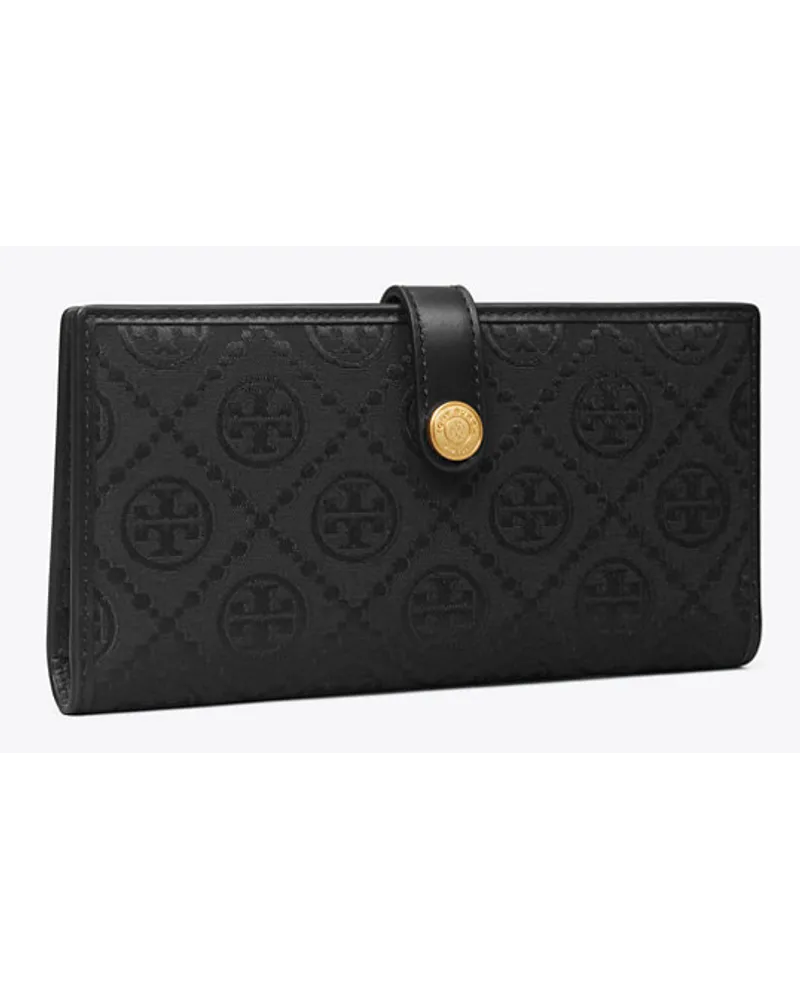 Tory Burch T Monogram Zip Slim Wallet Black