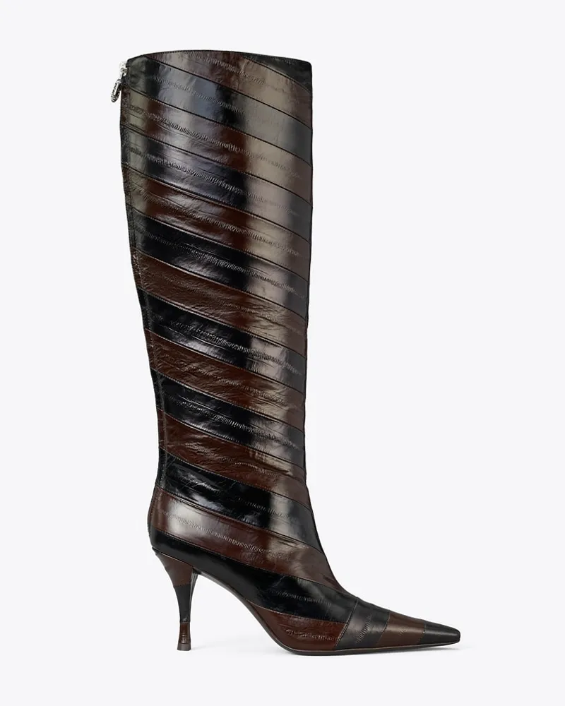 Tory Burch Hoher Charlie Stiefel Brown