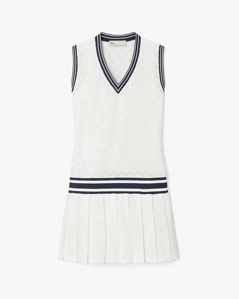 Tory Burch Damen Tenniskleid aus Terry-Jacquard Snow