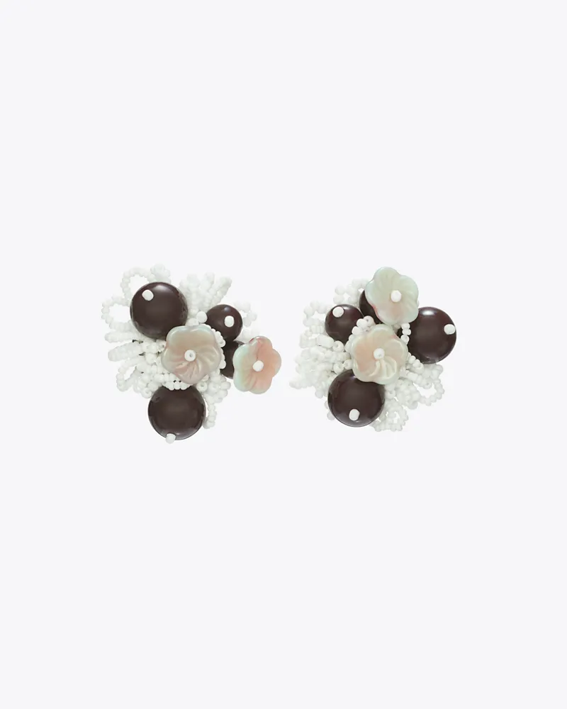 Tory Burch Damen Runway Beaded Cluster Earrings Tory
