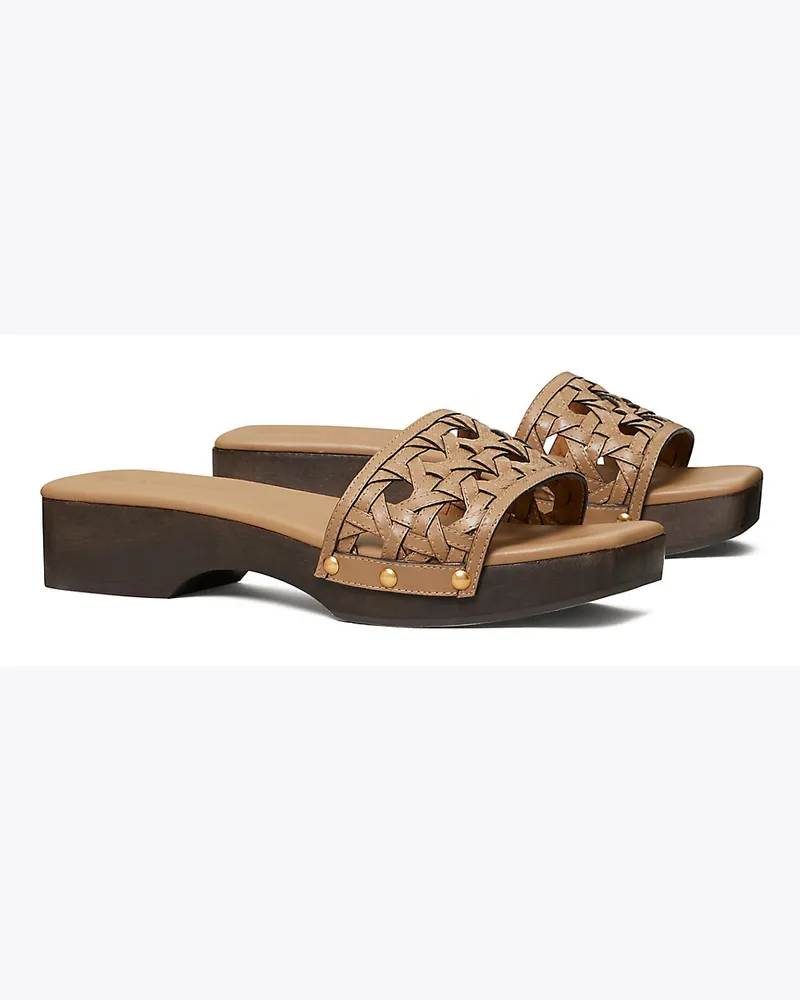Tory Burch Clog Aus Korbgeflecht Almond