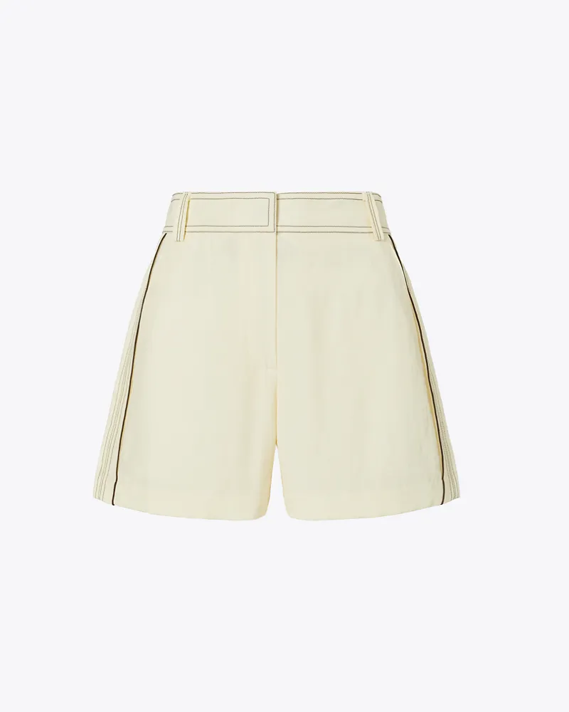 Tory Burch Damen Leinenshorts White