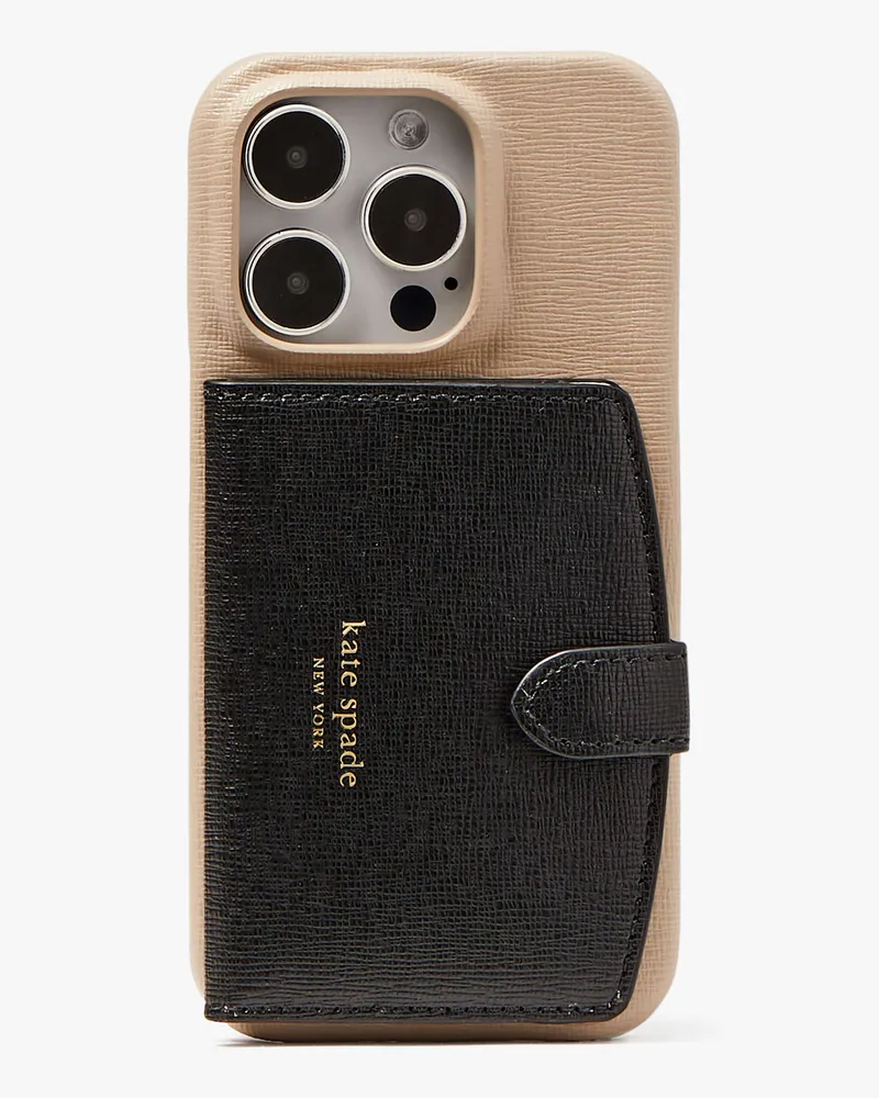 Kate Spade Morgan Colorblock Hülle für iPhone 14 Pro mit Kartenhalter Earthenware