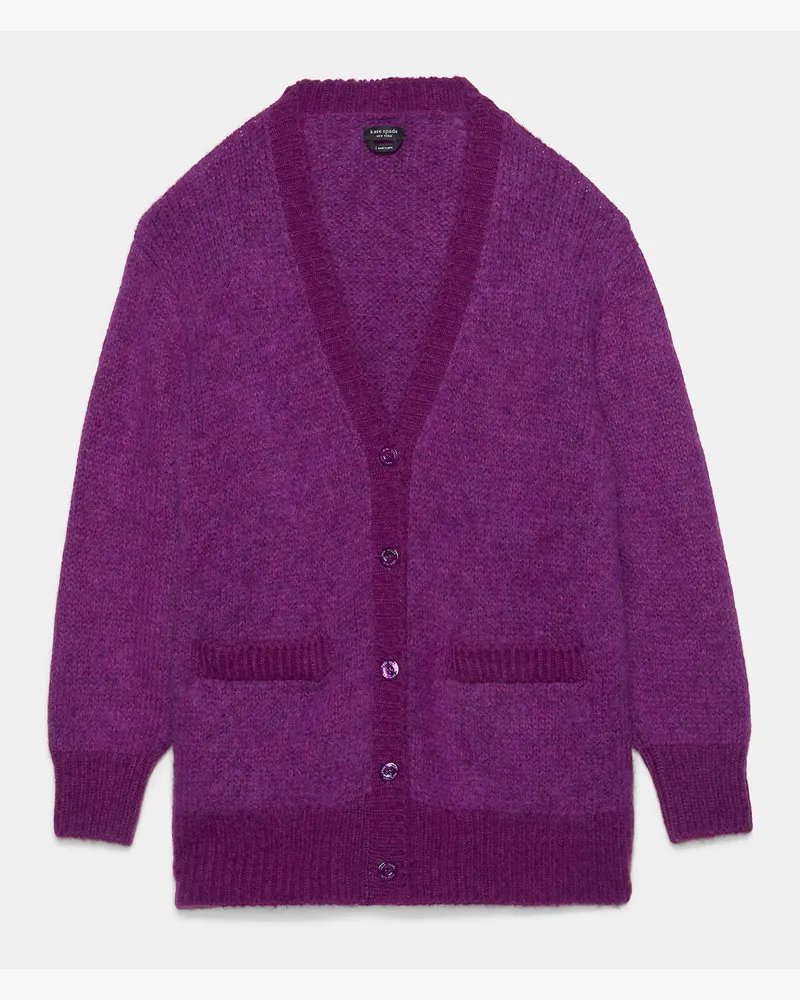 Kate Spade Kate Spade Oversized Cardigan Aus Fleece für Frauen in Nachtschatten, Größe Viscose Nachtschatten