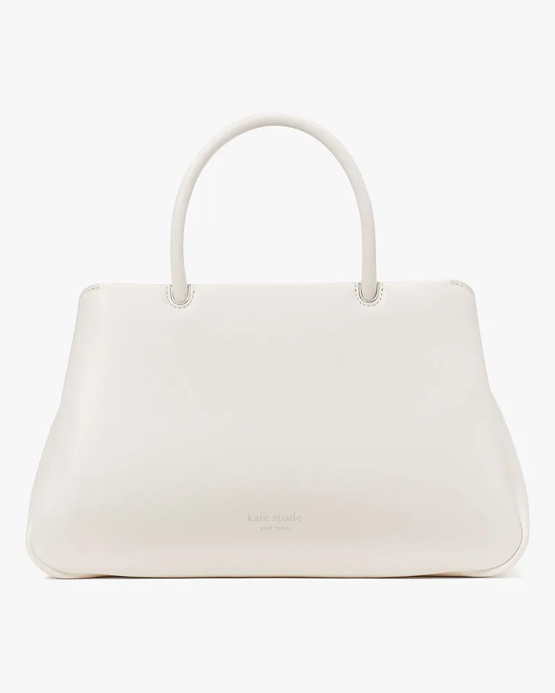 Kate Spade Grace Satchel Aus Fein Genarbtem Leder, Mittelgroß Creme