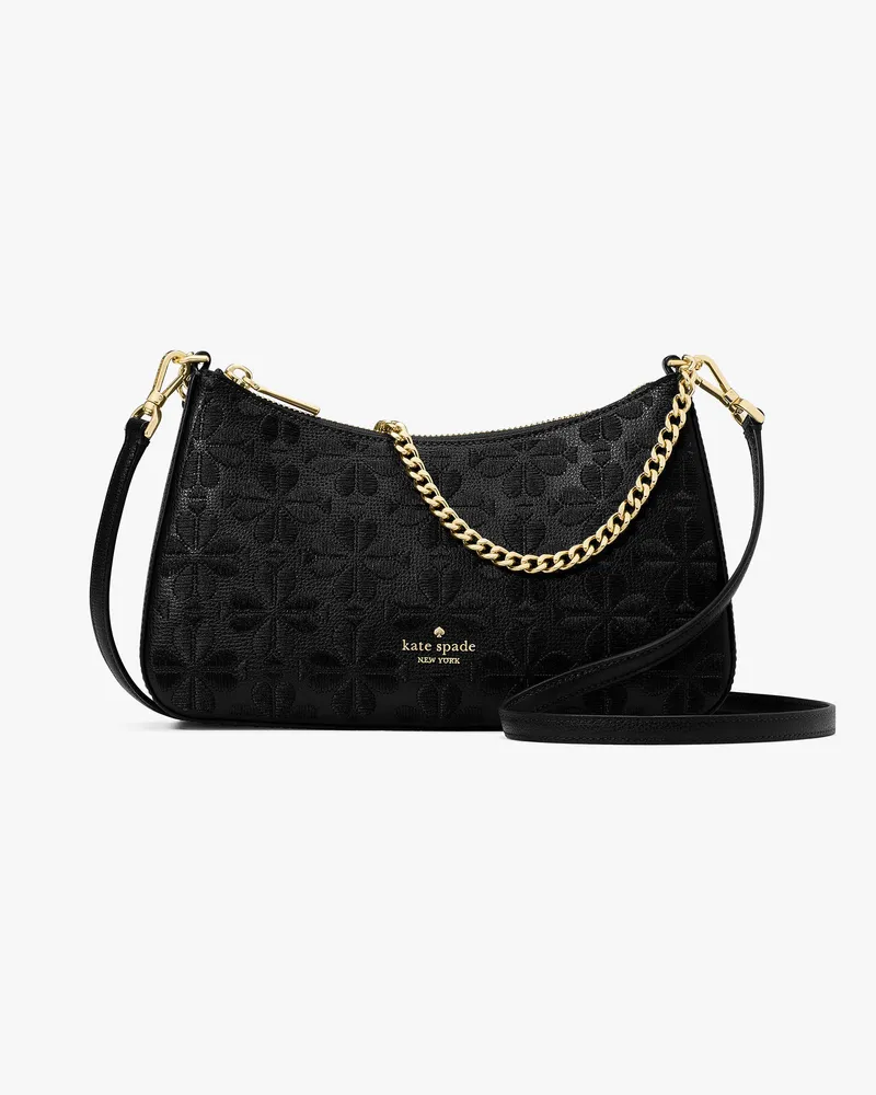 Kate Spade Spade Flower Umhängetasche, Bestickt, Wandelbar, Mittelgroß Black