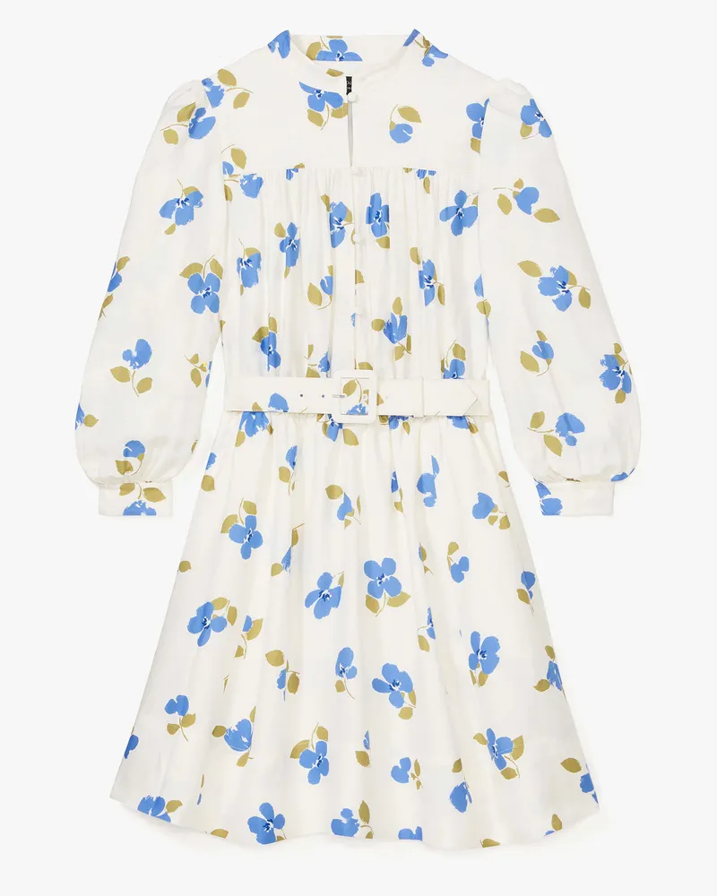Kate Spade Painterly Bouquet Hemdkleid Mit Gürtel Muted