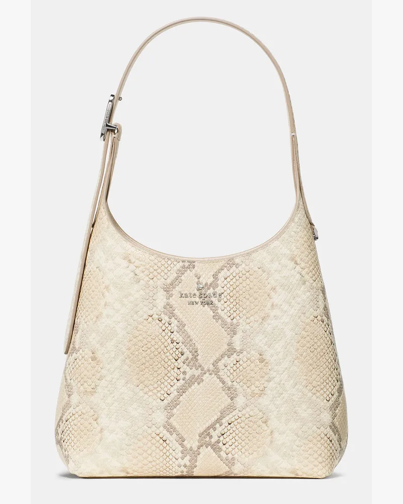 Kate Spade 454 Schultertasche Mit Schlangenlederprägung, Klein Natural
