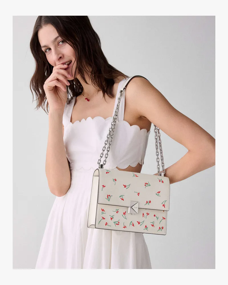Kate Spade Kate Spade Deco Vibrant Buds Chain Schultertasche für Frauen in Creme Mehrfarbig | Leder Creme