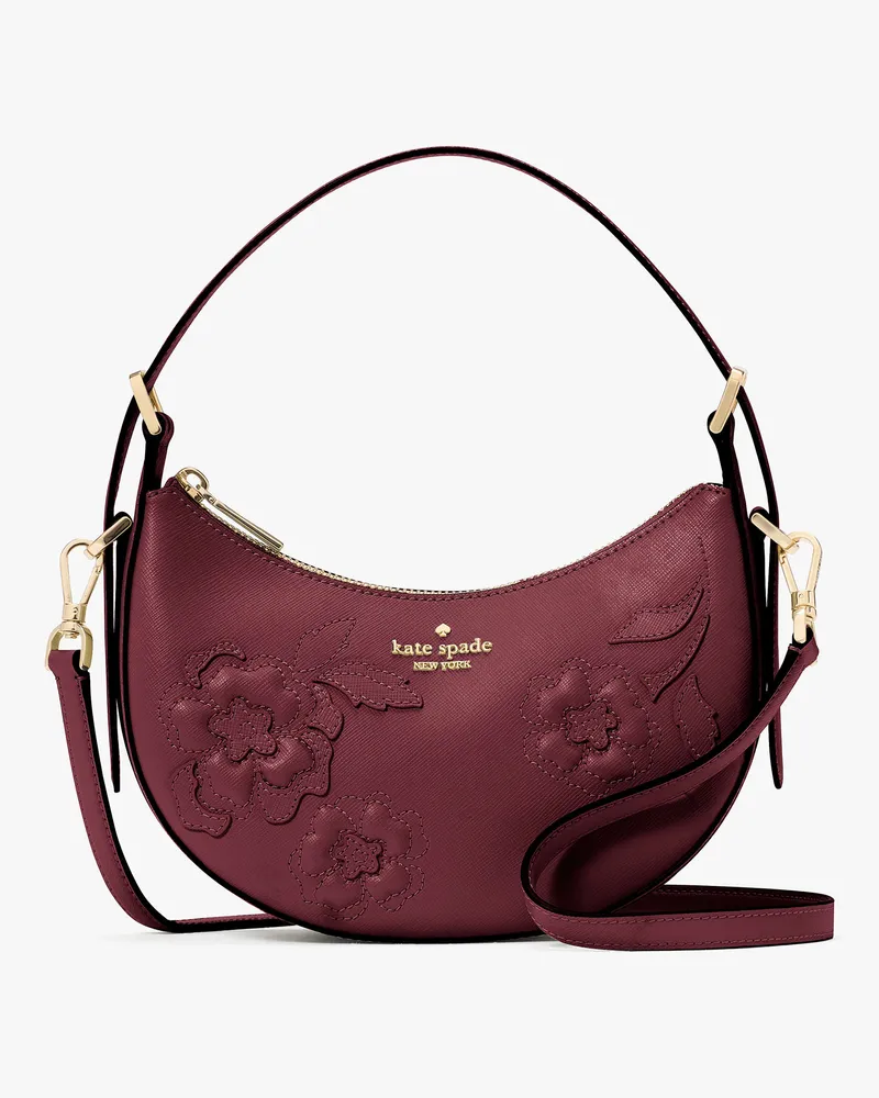 Kate Spade Madison Floral Applique Crescent Schultertasche Dark