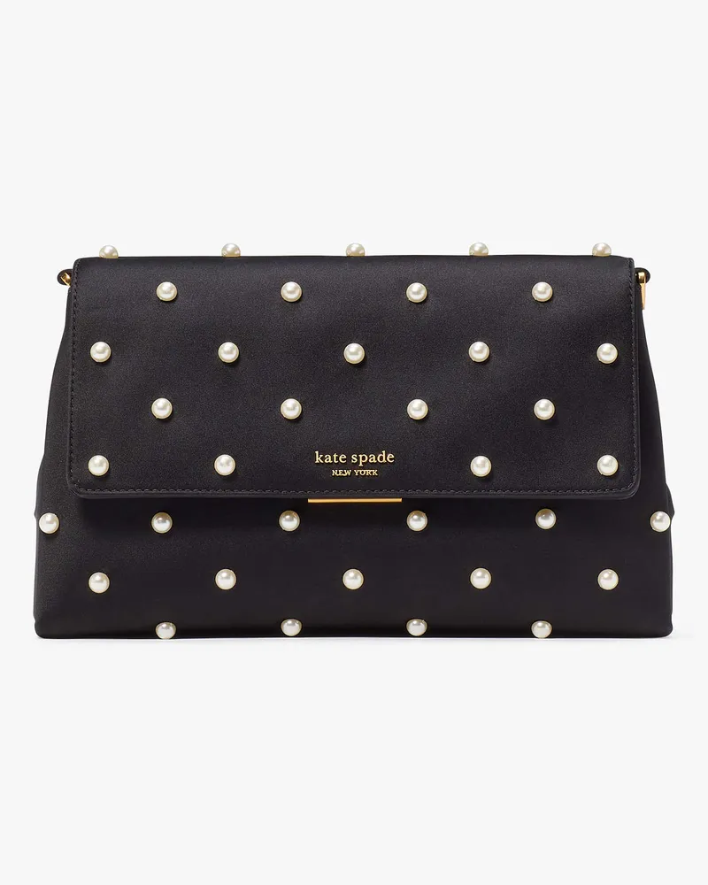 Kate Spade Clutch Grace Aus Satin Mit Perlenverzierung Black