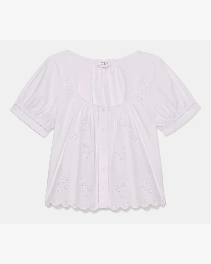 Kate Spade Kate Spade Broderie Anglaise Top für Frauen in Cremefarben, Größe Baumwolle Cremefarben