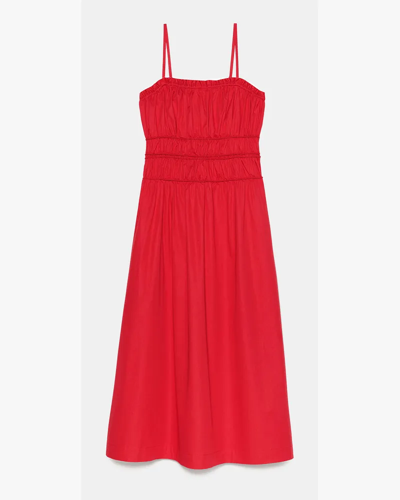 Kate Spade Kate Spade Midi-Kleid Mit Raffung Und Trägerloser Passform für Frauen in Warmes Zimtbraun, Größe Baumwolle Warmes