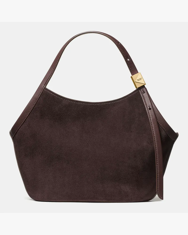 Kate Spade Kate Spade Deco Suede Kleine Tulpen-Tote für Frauen in Dunkle Schokolade | Wildleder Dunkle