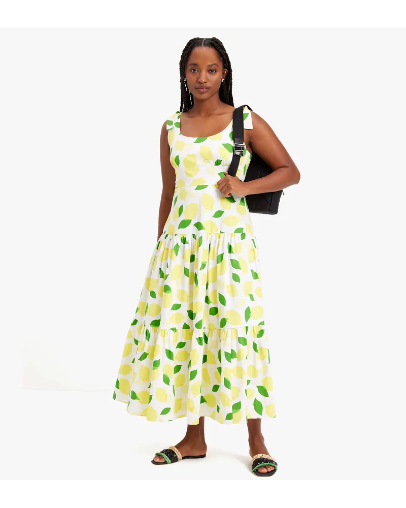 Kate Spade Lemon Toss Maxikleid, Gestuft Creme