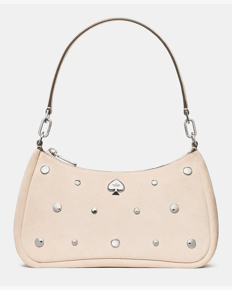 Kate Spade Kayla Schultertasche Aus Wildleder Mit Nieten, Wandelbar, Klein Milk