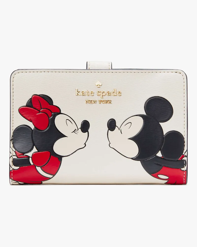 Kate Spade Disney X  Minnie Klapp-Portemonnaie, Mittelgroß, Kompakt Parchment