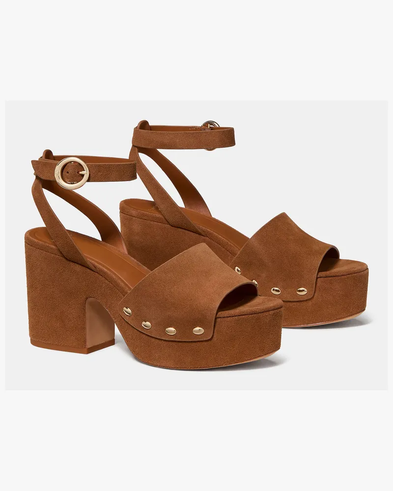 Kate Spade Kate Spade Halo Plateau-Sandalen für Frauen in Sattelbraun, Größe Wildleder Sattelbraun
