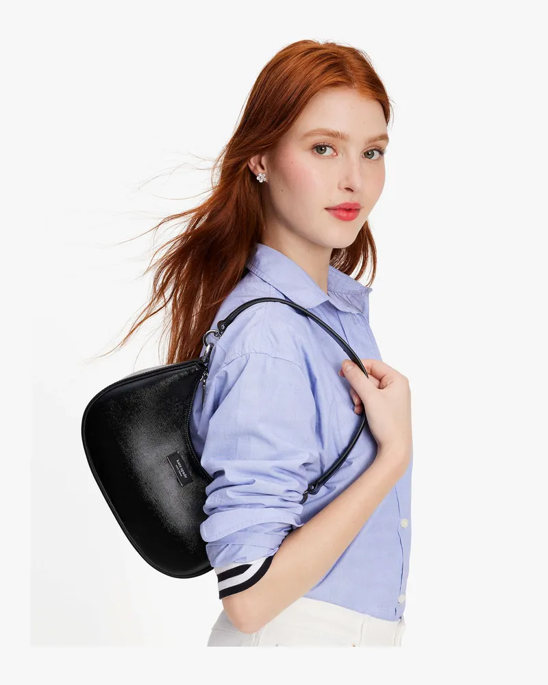 Kate Spade The Original Bag Icon Shiny Umhängetasche, Wandelbar, Klein Black