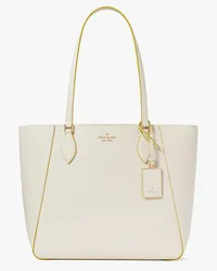 Kate Spade Poppy Tote-bag aus Edlem, Genarbten Leder, Offen Meringue