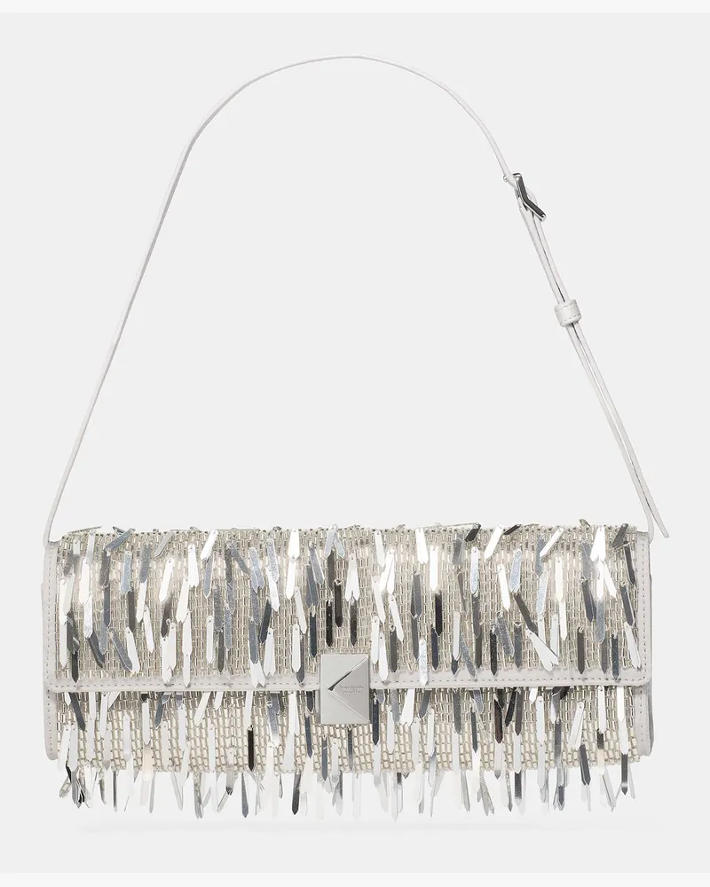 Kate Spade Kate Spade Deco Verzierte Weiche Mini-Umhängetasche für Frauen in Silber Silber