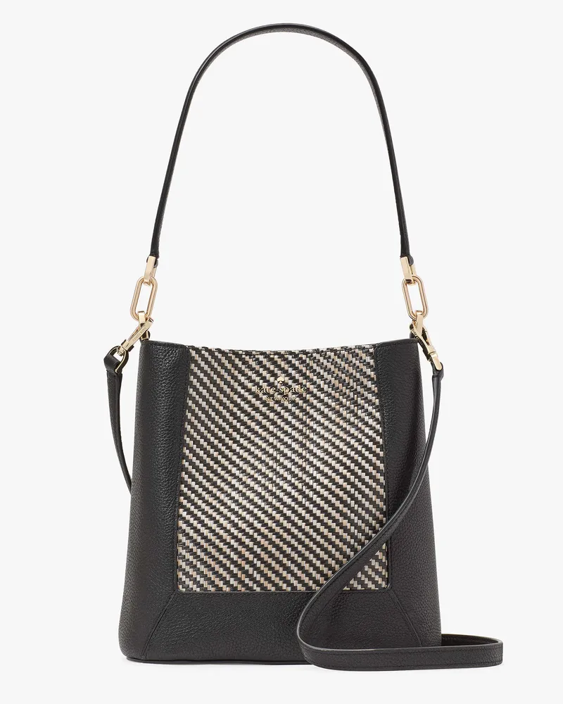 Kate Spade Lena Beuteltasche Aus Stroh Black