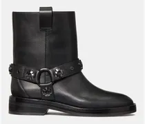 Spade Flower Bikerstiefel Aus Glattem Leder Mit Nieten