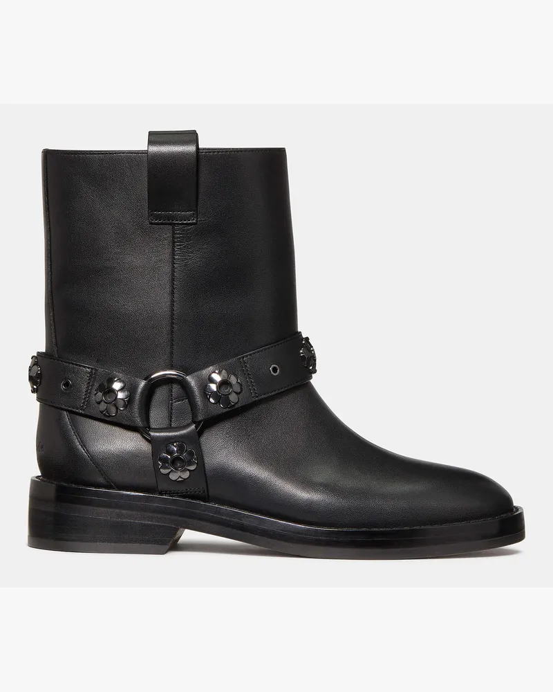 Kate Spade Spade Flower Bikerstiefel Aus Glattem Leder Mit Nieten Black