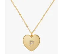 P Heart Letter Halskette mit Medaillon