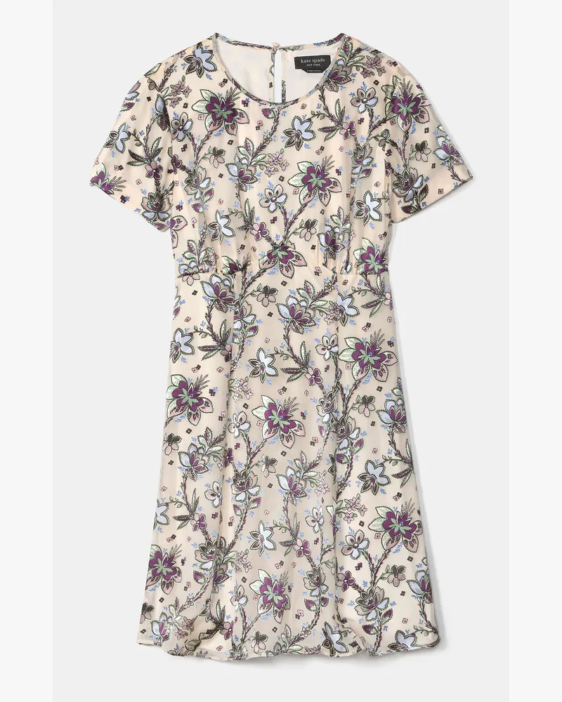 Kate Spade Satin-Devore-Minikleid Mit Empire-Taille Parchment