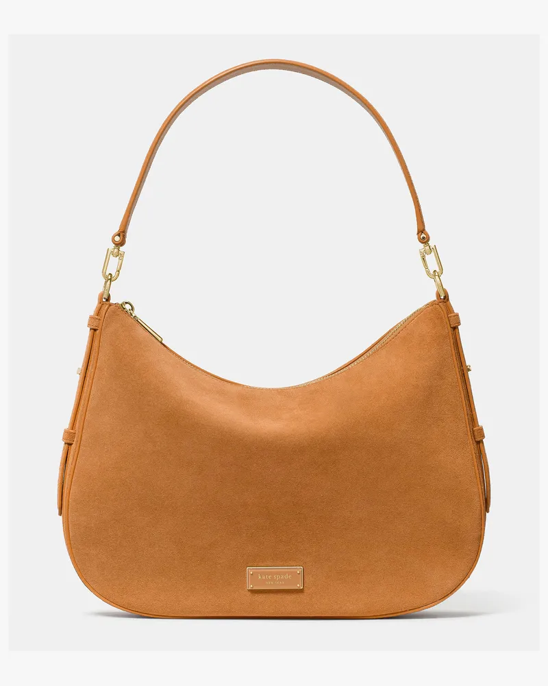 Kate Spade Kate Spade Liv Suede Große Hobo-Tasche für Frauen in Gartenerde | Wildleder Gartenerde