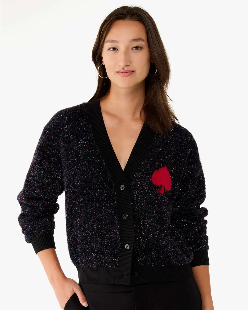 Kate Spade Spade Logo Sparkle Cardigan Black