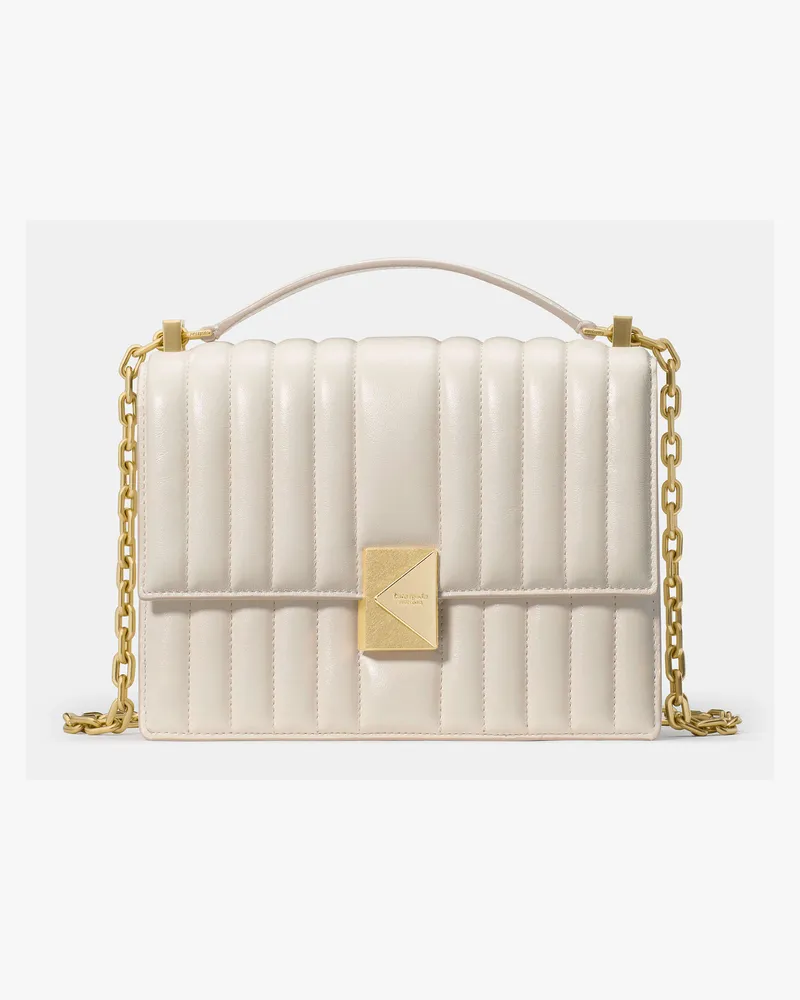 Kate Spade Kate Spade Deco Schultertasche Mit Steppmuster Und Kette für Frauen in Cashew-Milchweiß | LEDER Cashew-milchweiß