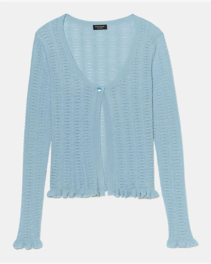 Kate Spade Kate Spade Pointelle-Spitzenstrick-Cardigan für Frauen in Reines Poolblau, Größe Polyester Blend Reines