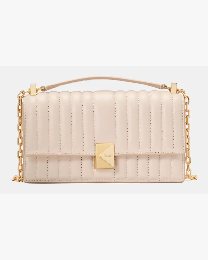 Kate Spade Deco Umhängetasche Umschlag Und Kette, Steppmuster, Extraklein Milk