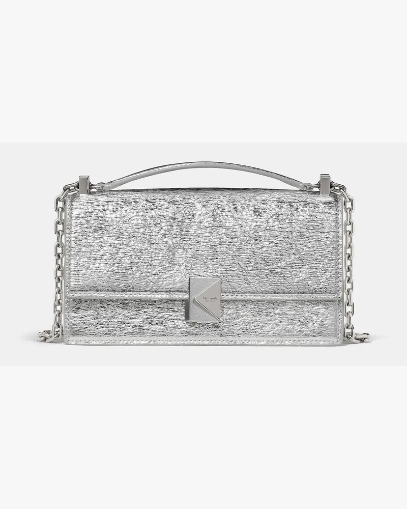 Kate Spade Kate Spade Deco Crinkle Metallic Mini Umhängetasche für Frauen in Silber | Leder Silber