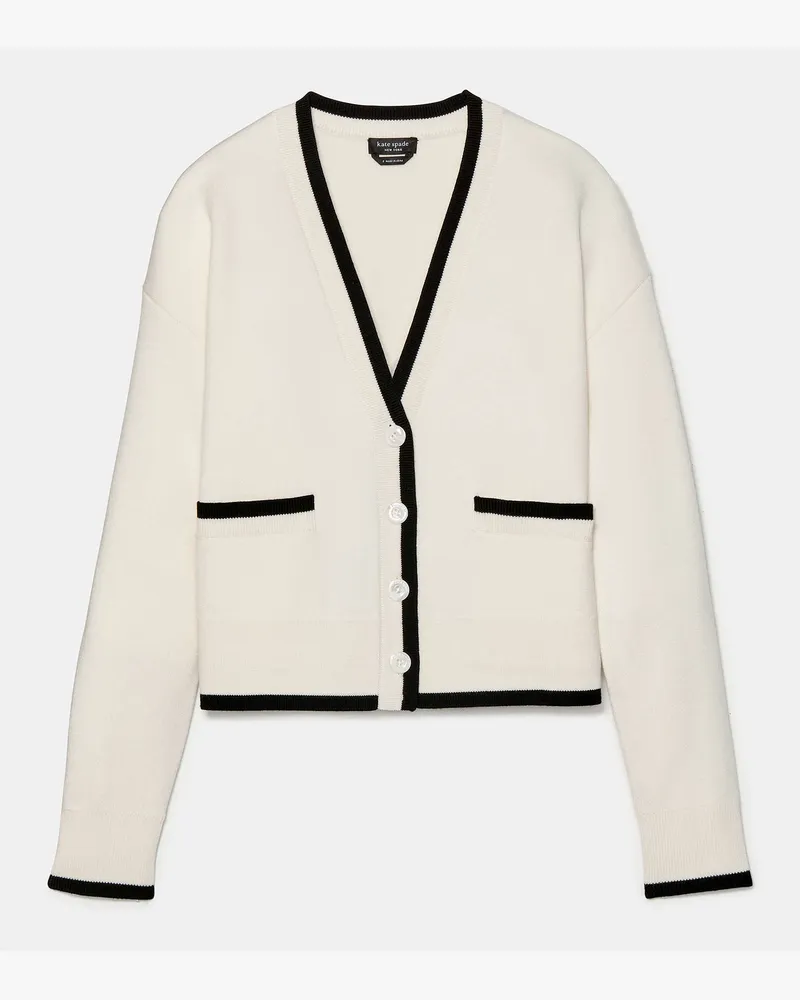 Kate Spade Cardigan Mit V-Ausschnitt Und Einfassung Cream