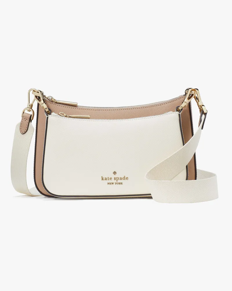 Kate Spade Duet Umhängetasche Aus Saffianleder In Blockfarben Toasted