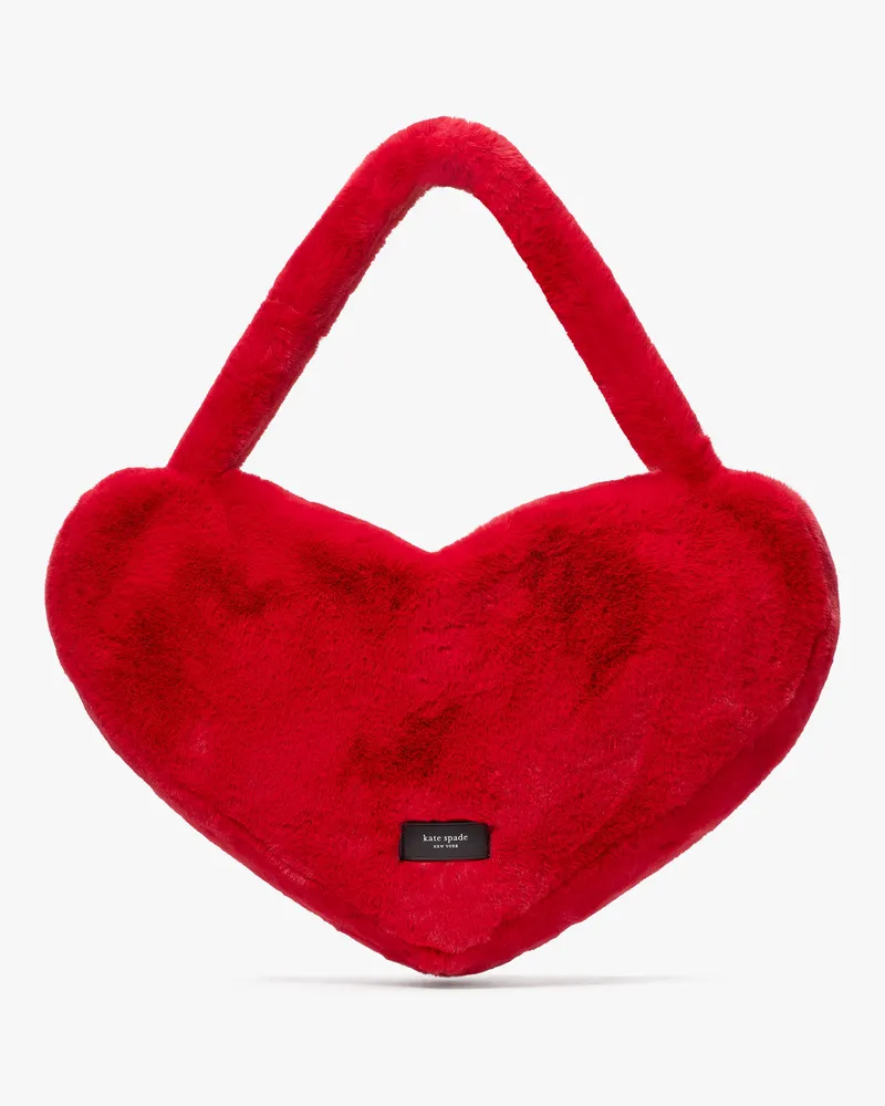 Kate Spade Luver Tote Bag Aus Kunstfell In Herzform, Groß Cherry