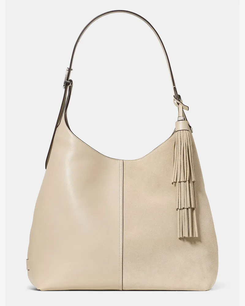 Kate Spade Kate Spade 454 Große Schultertasche Aus Wildleder Mit Fransen für Frauen in Helles Sand | Wildleder Helles