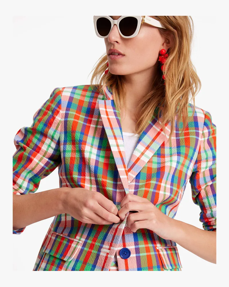 Kate Spade Coastal Blazer Aus Seersucker, Kariert Multicolor