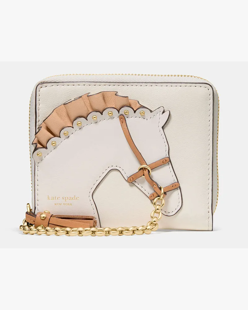 Kate Spade Kate Spade Saddle Up Kompakte Geldbörse für Frauen in Cashew-Milch Mehrfarbig | Leder Cashew-milch