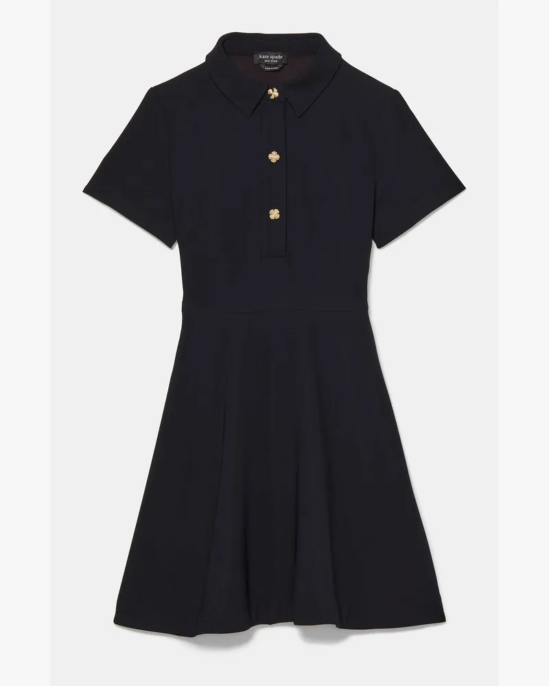 Kate Spade Polo-Minikleid Aus Krepp Mit Goldenen Knöpfen Black