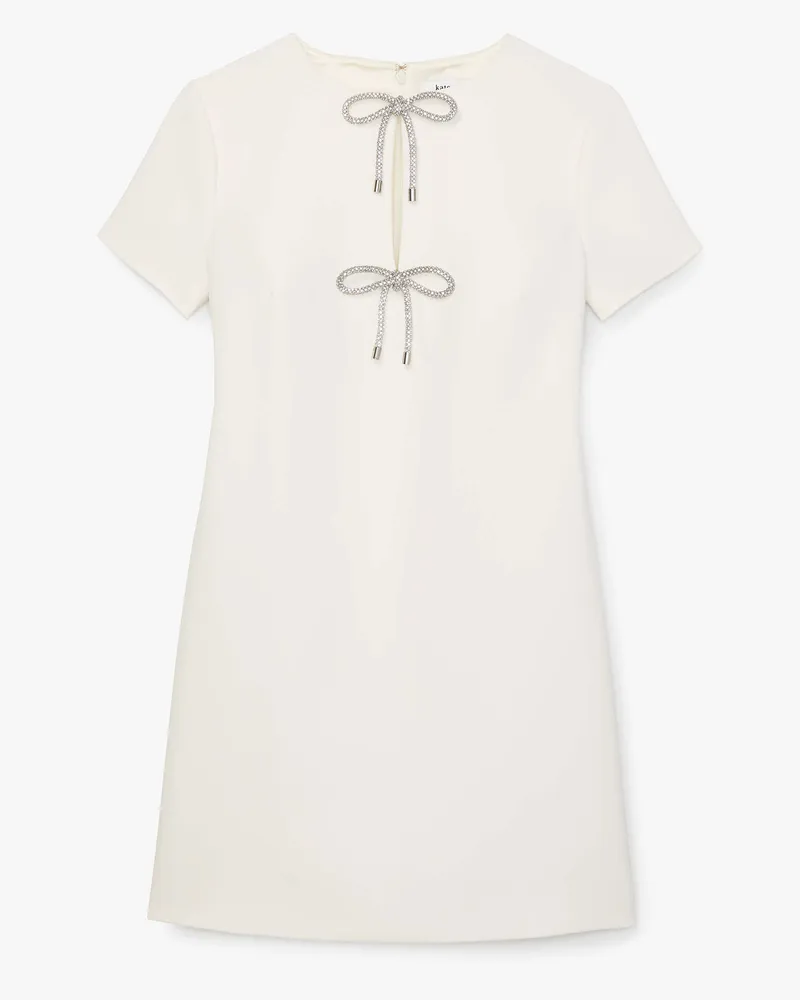Kate Spade Rhinestone Bow Kleid Cream