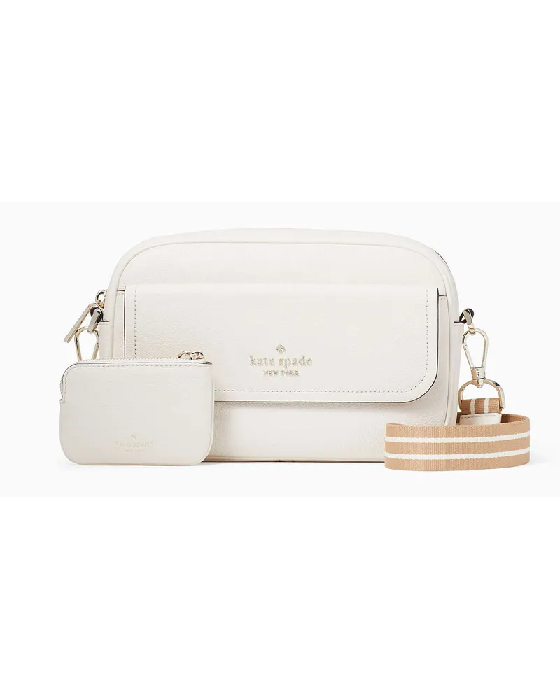 Kate Spade Rosie Kameratasche aus genarbtem Leder mit Umschlag Parchment