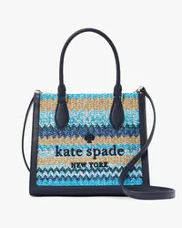 Kate Spade Ellie Tote-Bag aus Stroh, gestreift, klein Blue